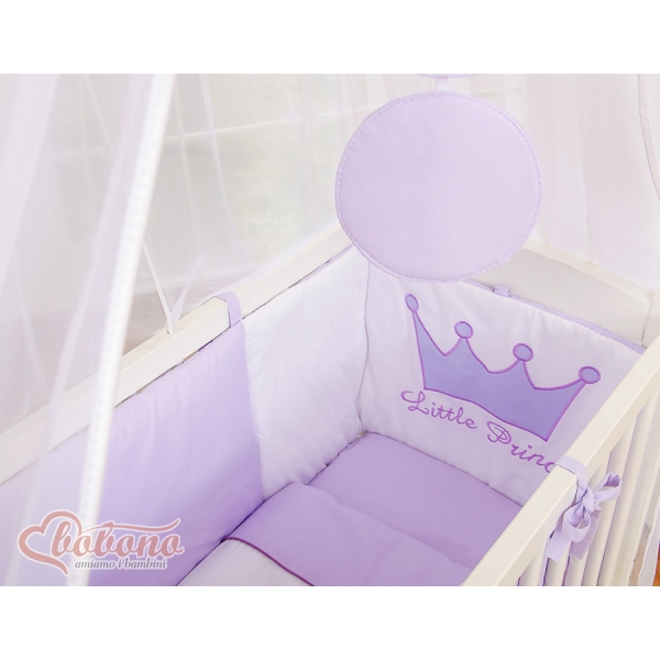 Beddengoedset voor Bijzetbed Baby  6 st FABIO Purper Little Prince Princess
