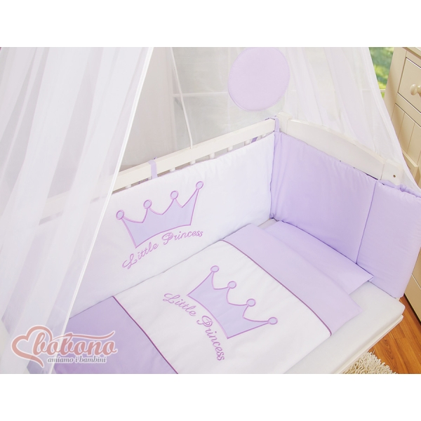 Beddengoedset voor Bijzetbed Baby  6 st FABIO Purper Little Prince Princess