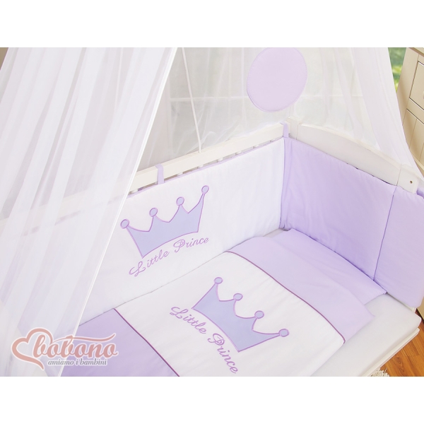 Beddengoedset voor Bijzetbed Baby  6 st FABIO Purper Little Prince Princess