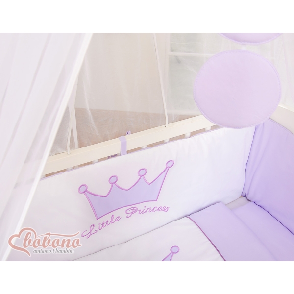 Beddengoedset voor Bijzetbed Baby  6 st FABIO Purper Little Prince Princess