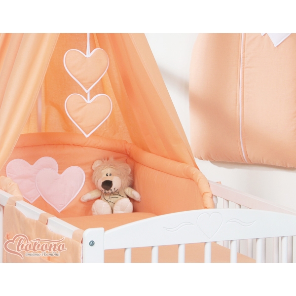 Beddengoedset voor Kinderbed 11 st met Hemeltje - Harten Perzik