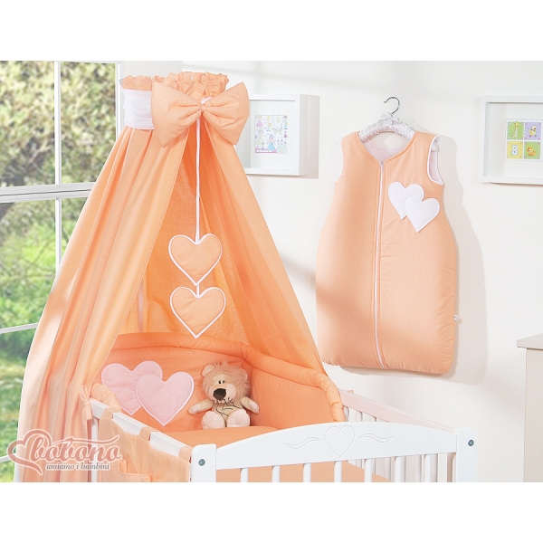 Beddengoedset voor Kinderbed 11 st met Hemeltje - Harten Perzik