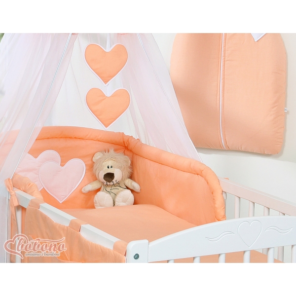 Beddengoedset voor Kinderbed 11 st met Hemeltje - Harten Perzik