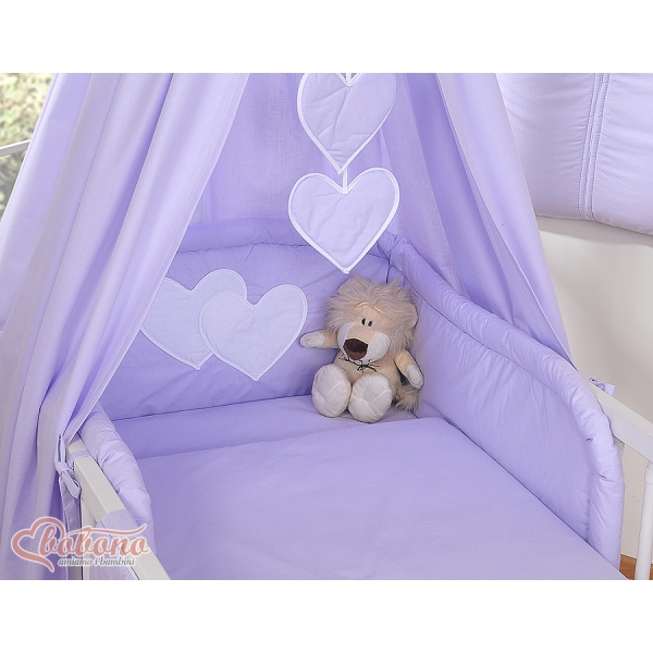 Beddengoedset voor Kinderbed 11 st met Hemeltje - Harten Purper
