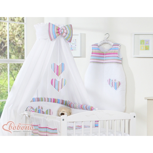 Beddengoedset voor Kinderbed 11 st met Hemeltje - Harten Purper Snijder