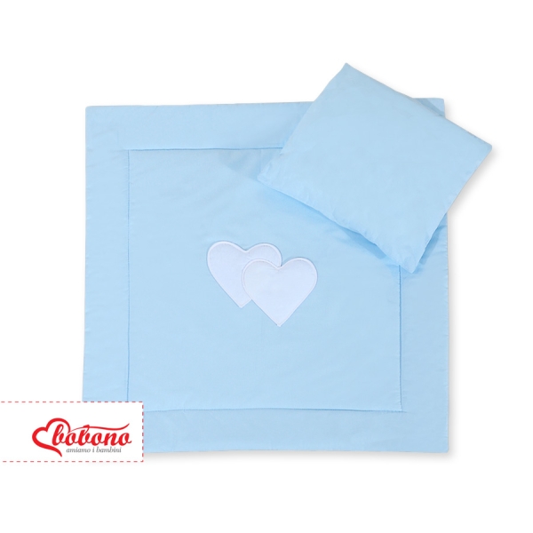 Beddengoedset voor Kinderwagen 2 st - Harten Blauw