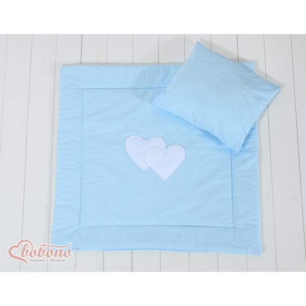 Beddengoedset voor Kinderwagen 2 st - Harten Blauw