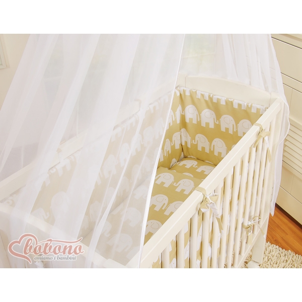 Bedkant Wieg met Matras en beddengoed -  Beige