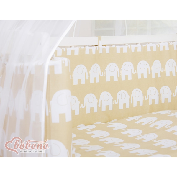 Bedkant Wieg met Matras en beddengoed -  Beige