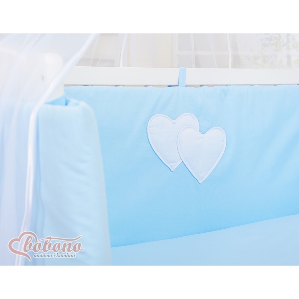 Bedkant Wieg met Matras en beddengoed -  Blauw