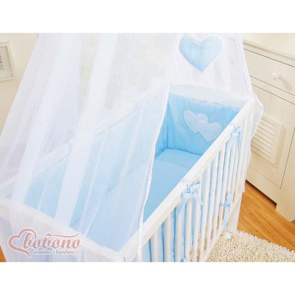 Bedkant Wieg met Matras en beddengoed -  Blauw