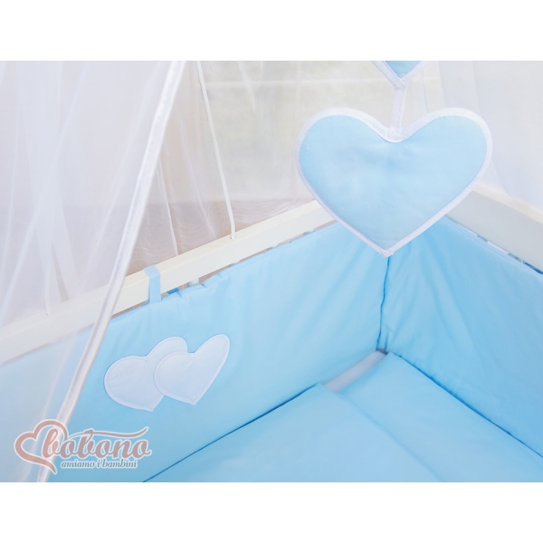Bedkant Wieg met Matras en beddengoed -  Blauw
