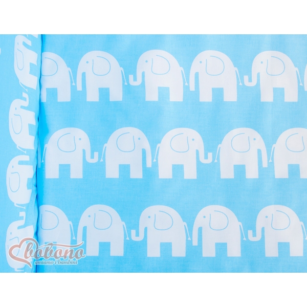 Bedkant Wieg met Matras en beddengoed -  Blauw