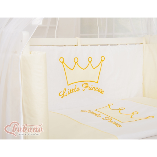 Bedkant Wieg met Matras en beddengoed -  Ivoor Little Prince Princess