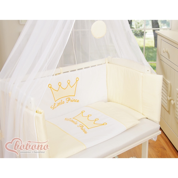 Bedkant Wieg met Matras en beddengoed -  Ivoor Little Prince Princess