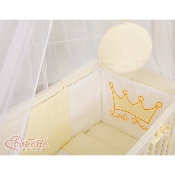 Bedkant Wieg met Matras en beddengoed -  Ivoor Little Prince Princess