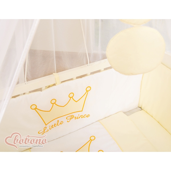 Bedkant Wieg met Matras en beddengoed -  Ivoor Little Prince Princess