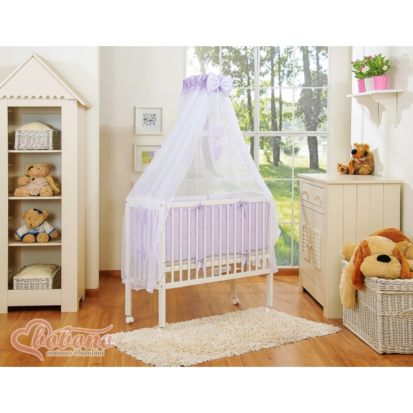 Bedkant Wieg met Matras en beddengoed -  Purper