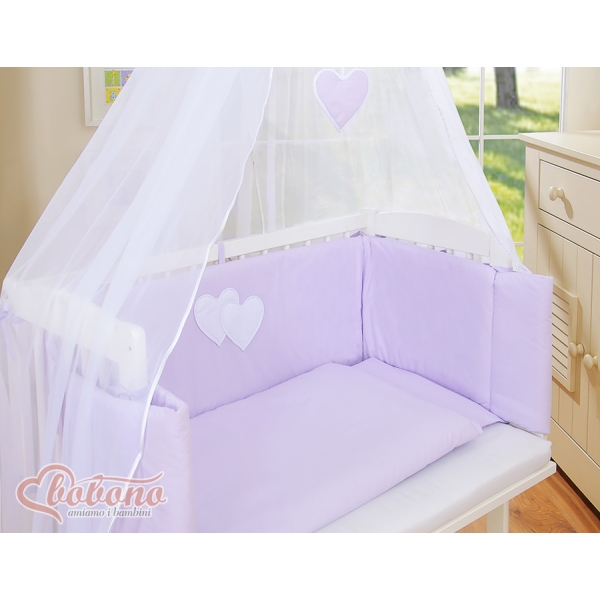Bedkant Wieg met Matras en beddengoed -  Purper