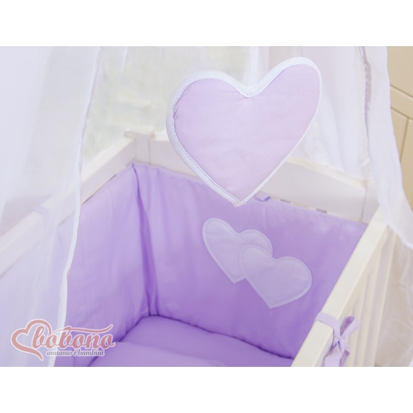 Bedkant Wieg met Matras en beddengoed -  Purper