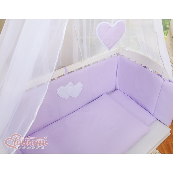 Bedkant Wieg met Matras en beddengoed -  Purper