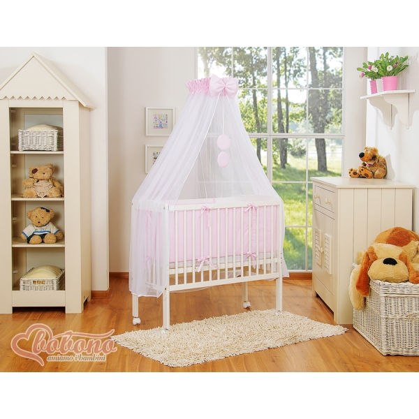 Bedkant Wieg met Matras en beddengoed -  Roze Little Prince Princess
