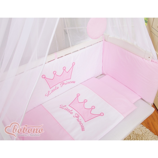 Bedkant Wieg met Matras en beddengoed -  Roze Little Prince Princess