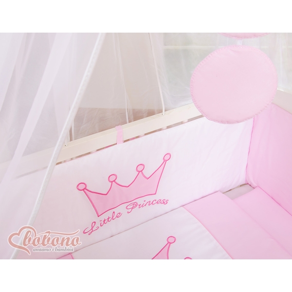 Bedkant Wieg met Matras en beddengoed -  Roze Little Prince Princess