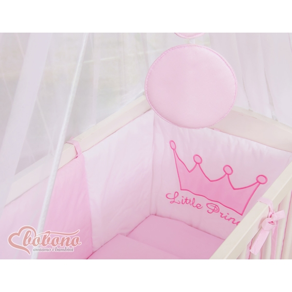Bedkant Wieg met Matras en beddengoed -  Roze Little Prince Princess