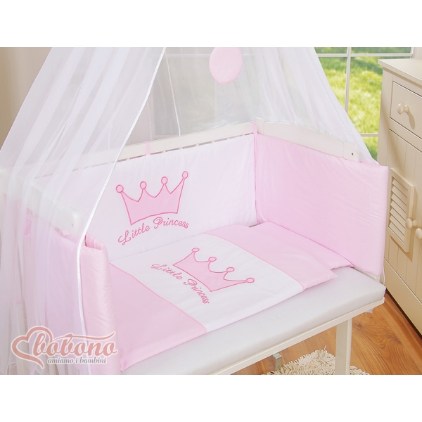 Bedkant Wieg met Matras en beddengoed -  Roze Little Prince Princess