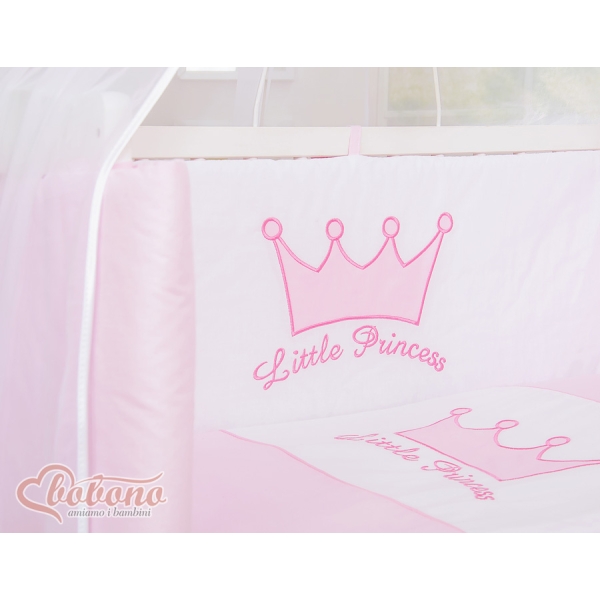 Bedkant Wieg met Matras en beddengoed -  Roze Little Prince Princess