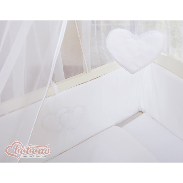 Bedkant Wieg met Matras en beddengoed -  Wit