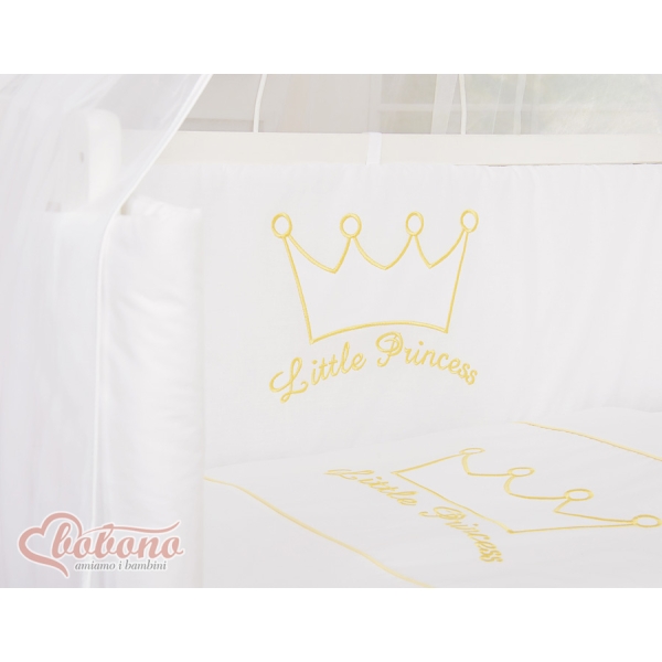 Bedkant Wieg met Matras en beddengoed -  Wit Little Prince Princess