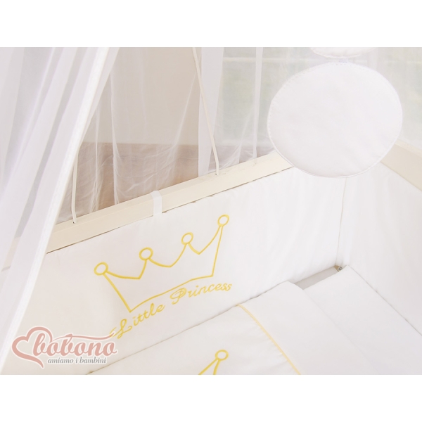 Bedkant Wieg met Matras en beddengoed -  Wit Little Prince Princess