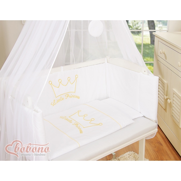 Bedkant Wieg met Matras en beddengoed -  Wit Little Prince Princess