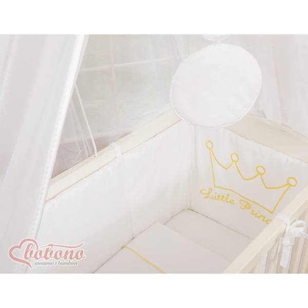 Bedkant Wieg met Matras en beddengoed -  Wit Little Prince Princess