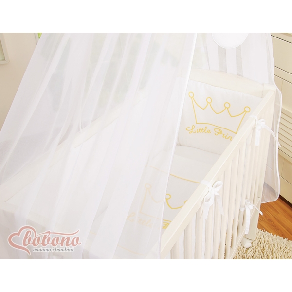 Bedkant Wieg met Matras en beddengoed -  Wit Little Prince Princess