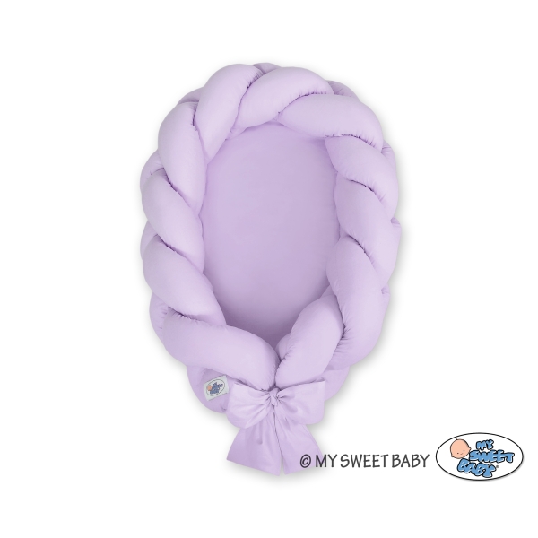 Bedomrander Babynest Gevlochten 2 in 1 Purper