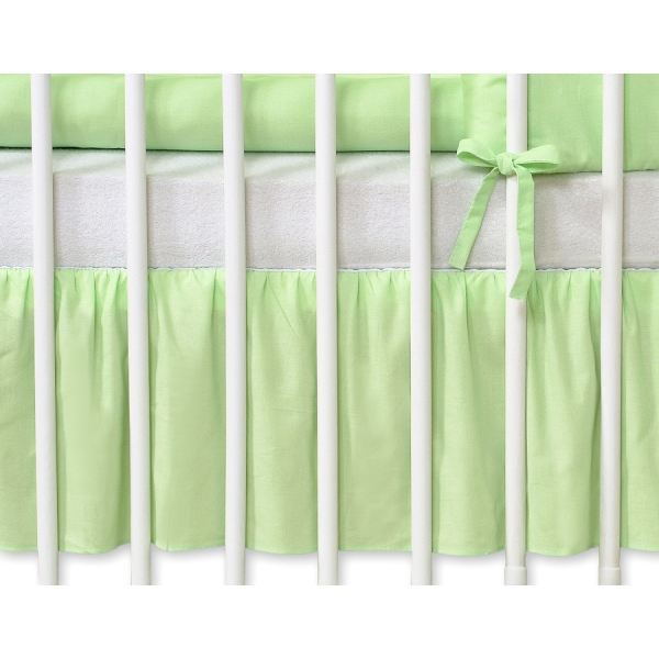 Bedrok Maskerende Ruche voor Babybed 140x70 cm - Harten Groen