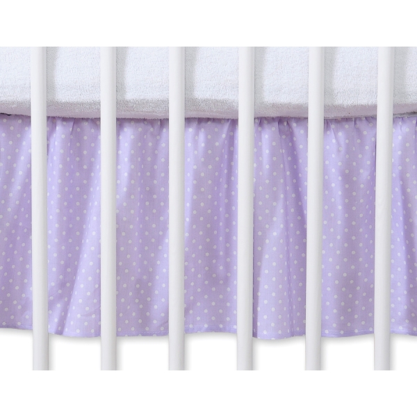 Bedrok Maskerende Ruche voor Babybed 140x70 cm - Harten Purper Polkaprikker