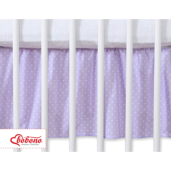 Bedrok Maskerende Ruche voor Babybed 140x70 cm - Harten Purper Polkaprikker