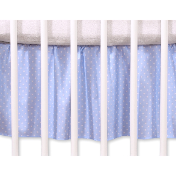 Bedrok voor Babybed 120x60 cm - Harten Blauw Polkaprikker