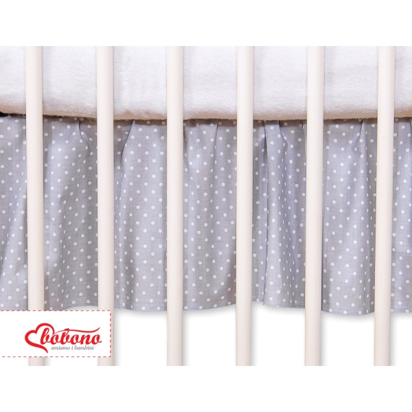 Bedrok voor Babybed 120x60 cm - Harten Grijs Polkaprikker