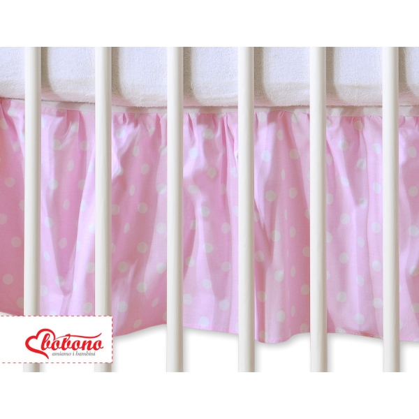 Bedrok voor Babybed 120x60 cm - Harten Roze Polkaprikker
