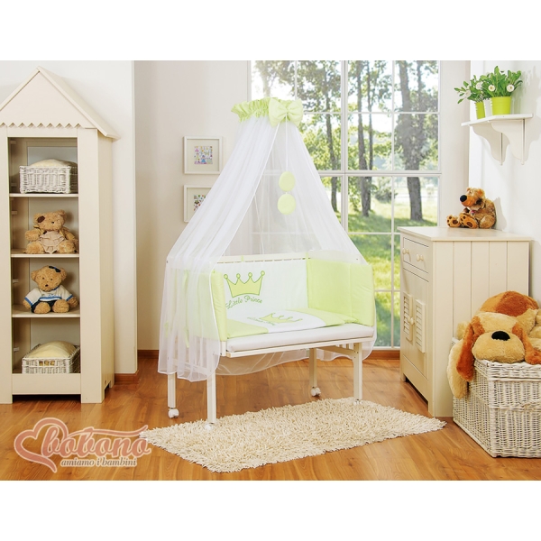 Bijzetbed baby met Matras en beddengoed -  Groen Little Prince Princess