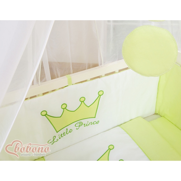 Bijzetbed baby met Matras en beddengoed -  Groen Little Prince Princess