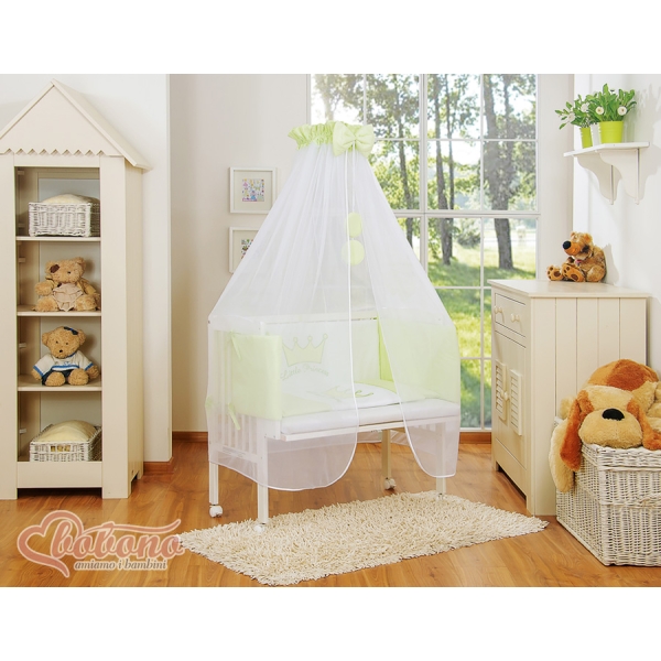 Bijzetbed baby met Matras en beddengoed -  Groen Little Prince Princess
