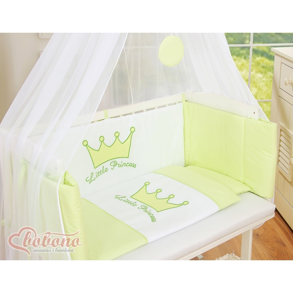 Bijzetbed baby met Matras en beddengoed -  Groen Little Prince Princess