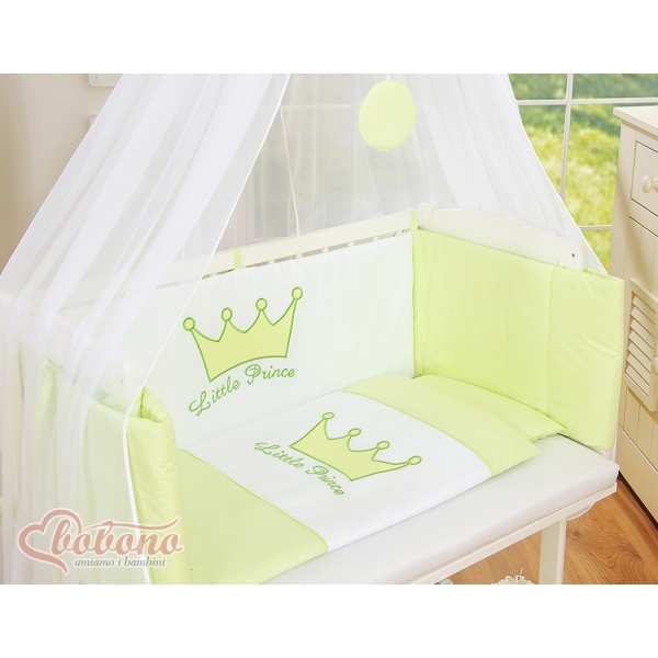 Bijzetbed baby met Matras en beddengoed -  Groen Little Prince Princess