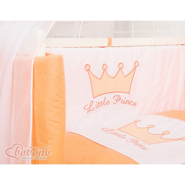 Bijzetbed baby met Matras en beddengoed -  Perzik Little Prince Princess